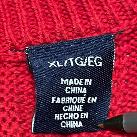 Vintage 1970 XL Chaps red long sleeve mock collar 1/4 zip pullover sweater - Picture 10 of 15